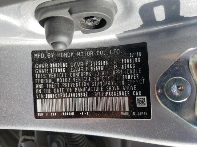 Photo 10 from auction – 2018 HONDA CIVIC EX with VIN JHMFC1F35JX009387