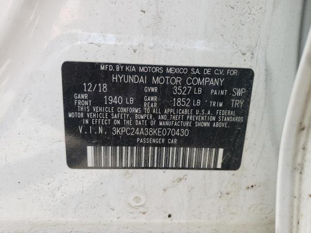 Photo 10 from auction – 2019 HYUNDAI ACCENT SE with VIN 3KPC24A38KE070430