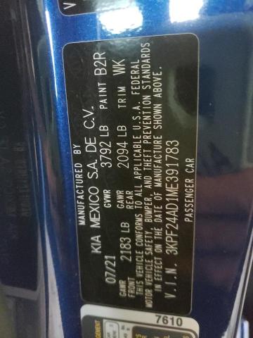 Photo 10 from auction – 2021 KIA FORTE FE with VIN 3KPF24AD1ME391783