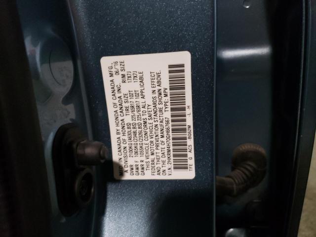 Photo 10 from auction – 2016 HONDA CR-V EXL with VIN 2HKRM4H70GH667667