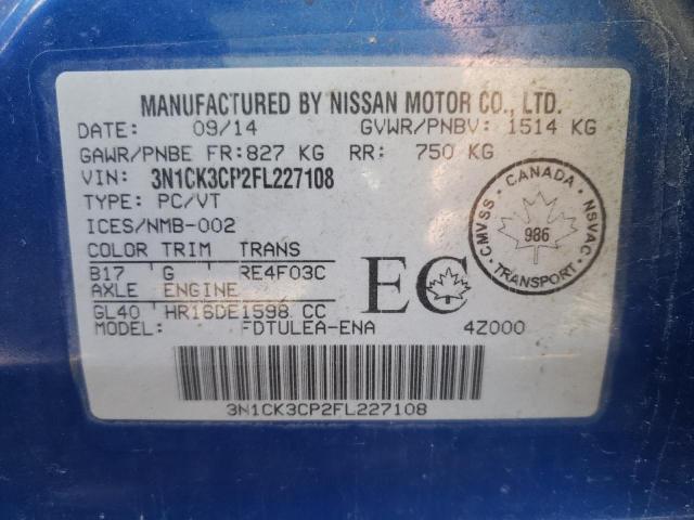 Photo 10 from auction – 2015 NISSAN MICRA with VIN 3N1CK3CP2FL227108