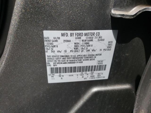 Photo 10 from auction – 2008 FORD EDGE SEL with VIN 2FMDK48C98BB11105