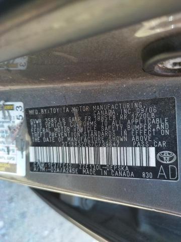 Photo 10 from auction – 2007 TOYOTA COROLLA CE with VIN 2T1BR32E57C739647