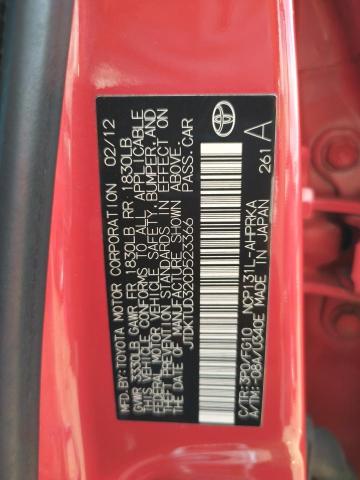 صورة رقم 10 من المزاد - 2012 TOYOTA YARIS مع VIN JTDKTUD32CD523366
