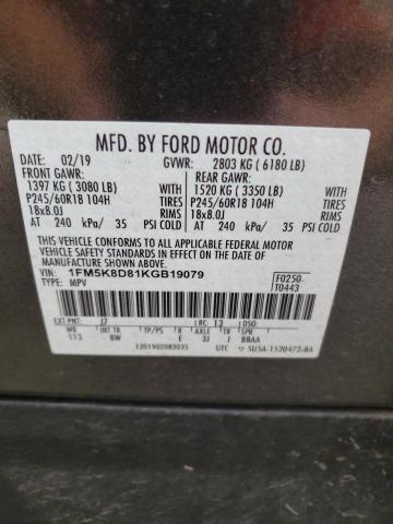 Photo 10 from auction – 2019 FORD EXPLORER X with VIN 1FM5K8D81KGB19079