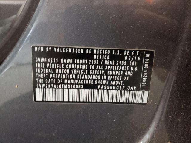 Photo 10 from auction – 2015 VOLKSWAGEN JETTA BASE with VIN 3VW2K7AJ6FM310983