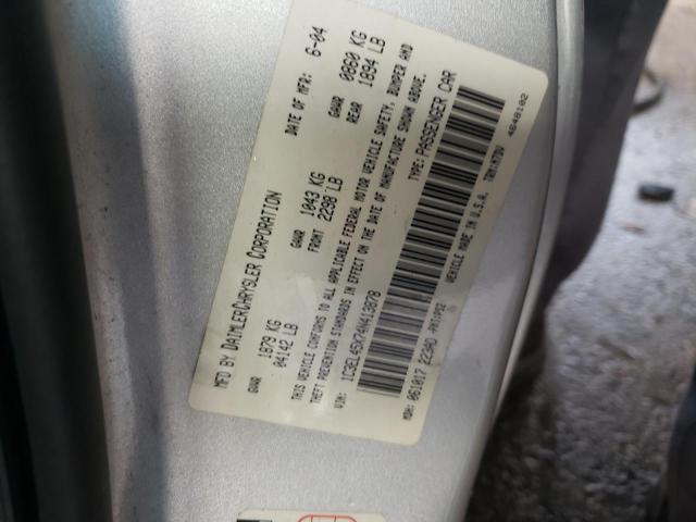 Photo 10 from auction – 2004 CHRYSLER SEBRING LX with VIN 1C3EL45X74N413878
