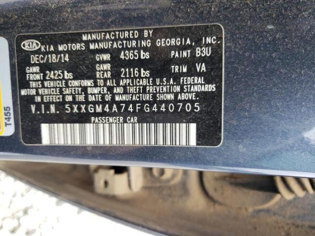 Photo 10 from auction – 2015 KIA OPTIMA LX with VIN 5XXGM4A74FG440705