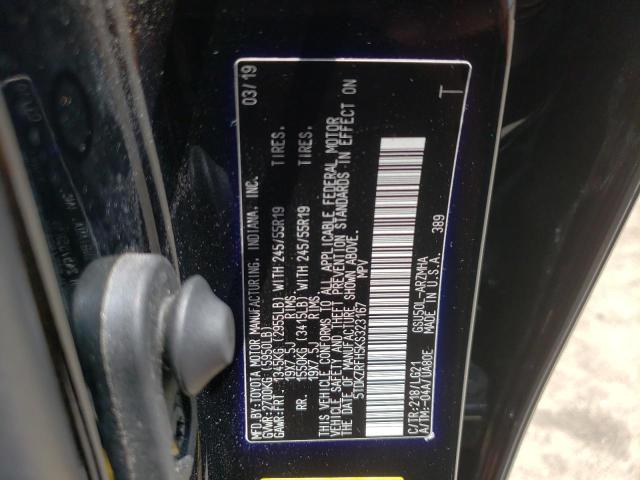 Photo 10 from auction – 2019 TOYOTA HIGHLANDER with VIN 5TDKZRFH5KS323167