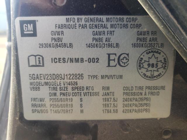 Photo 10 from auction – 2009 BUICK ENCLAVE CX with VIN 5GAEV23D89J122826