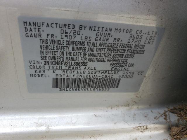 Photo 10 from auction – 2020 NISSAN VERSA SV with VIN 3N1CN8EV2LL896555