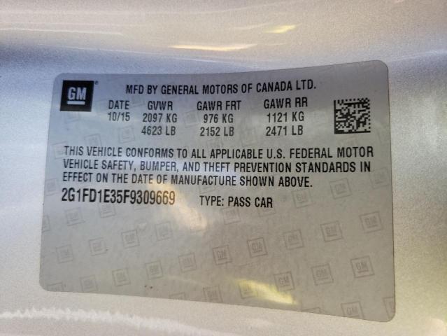 Photo 10 from auction – 2015 CHEVROLET CAMARO LT with VIN 2G1FD1E35F9309669