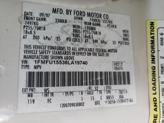 Photo 10 from auction – 2008 FORD EXPEDITION with VIN 1FMFU15538LA19740