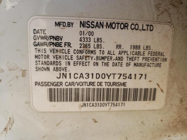 Photo 10 from auction – 2000 NISSAN MAXIMA GLE with VIN JN1CA31D0YT754171