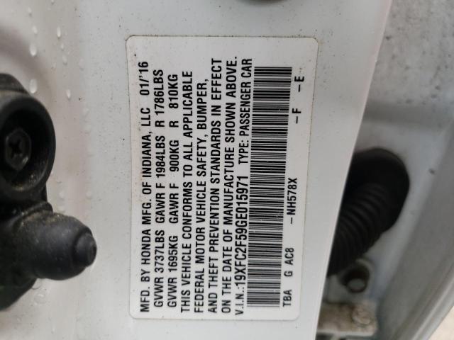 Photo 10 from auction – 2016 HONDA CIVIC LX with VIN 19XFC2F59GE015971