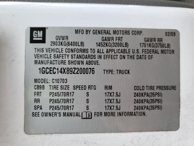 Photo 10 from auction – 2009 CHEVROLET SILVERADO with VIN 1GCEC14X89Z200076