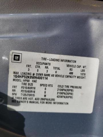 Photo 10 from auction – 1998 BUICK LESABRE CU with VIN 1G4HP52K8WH400114
