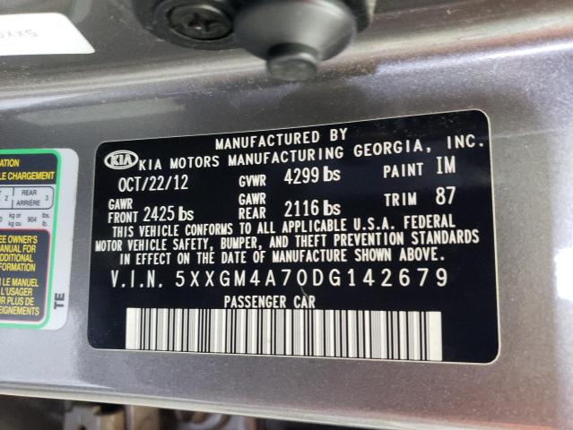 Photo 10 from auction – 2013 KIA OPTIMA LX with VIN 5XXGM4A70DG142679