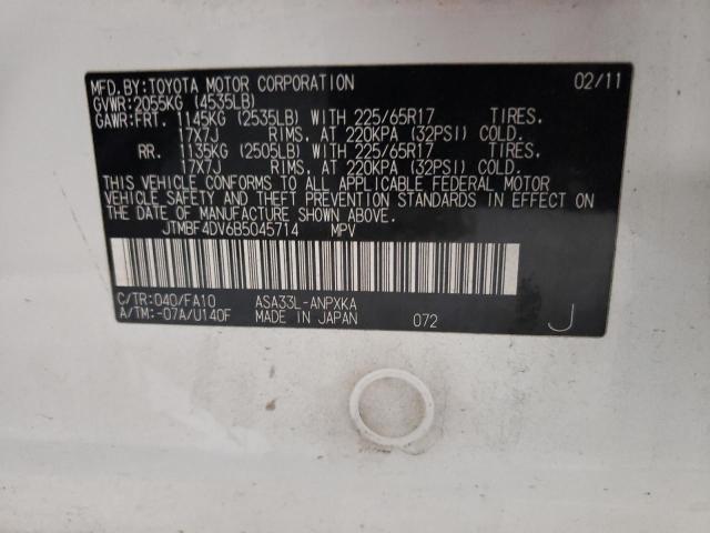 Photo 10 from auction – 2011 TOYOTA RAV4 with VIN JTMBF4DV6B5045714