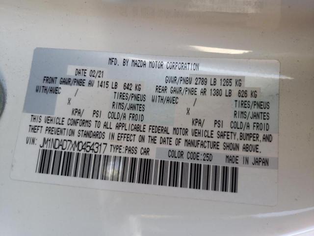 Photo 10 from auction – 2021 MAZDA MX-5 MIATA with VIN JM1NDAD7XM0454317