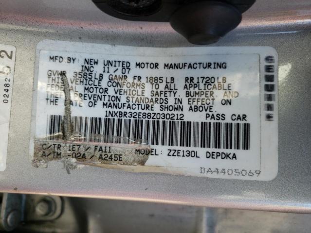 Photo 10 from auction – 2008 TOYOTA COROLLA CE with VIN 1NXBR32E88Z030212