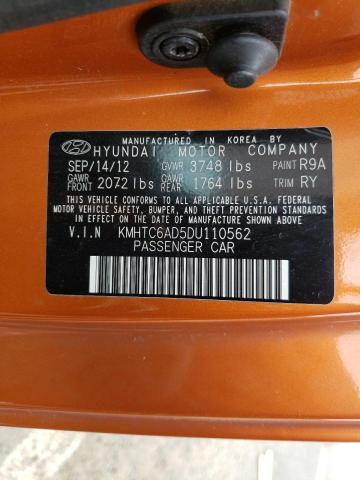 Photo 10 from auction – 2013 HYUNDAI VELOSTER with VIN KMHTC6AD5DU110562