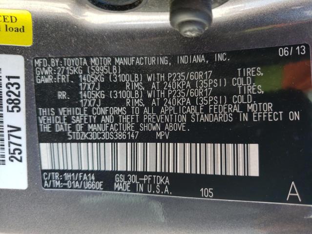 Photo 10 from auction – 2013 TOYOTA SIENNA with VIN 5TDZK3DC3DS386147