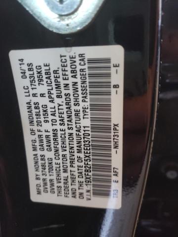 Photo 10 from auction – 2014 HONDA CIVIC LX with VIN 19XFB2F5XEE037011
