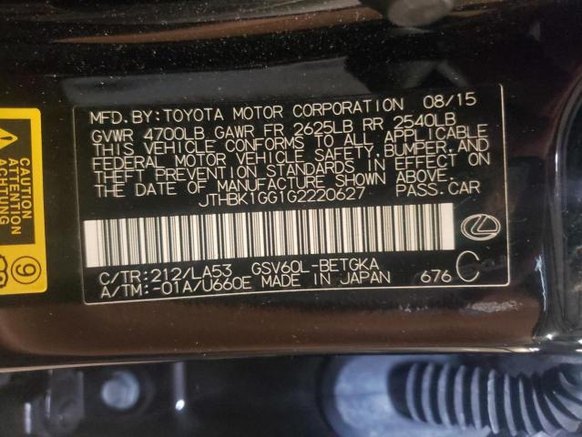 Photo 10 from auction – 2016 LEXUS ES 350 with VIN JTHBK1GG1G2220627