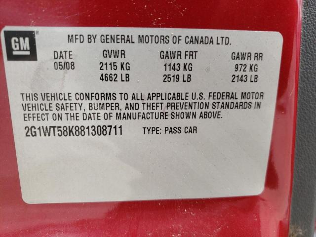 Photo 10 from auction – 2008 CHEVROLET IMPALA LT with VIN 2G1WT58K881308711