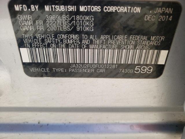 Photo 10 from auction – 2015 MITSUBISHI LANCER ES with VIN JA32U2FU0FU012281