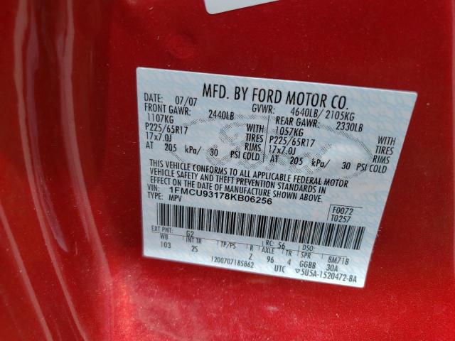 Photo 10 from auction – 2008 FORD ESCAPE XLT with VIN 1FMCU93178KB06256