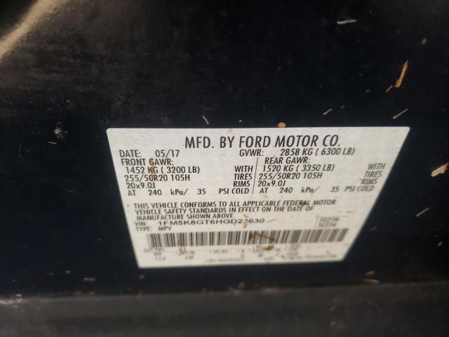 Photo 10 from auction – 2017 FORD EXPLORER S with VIN 1FM5K8GT6HGD23630