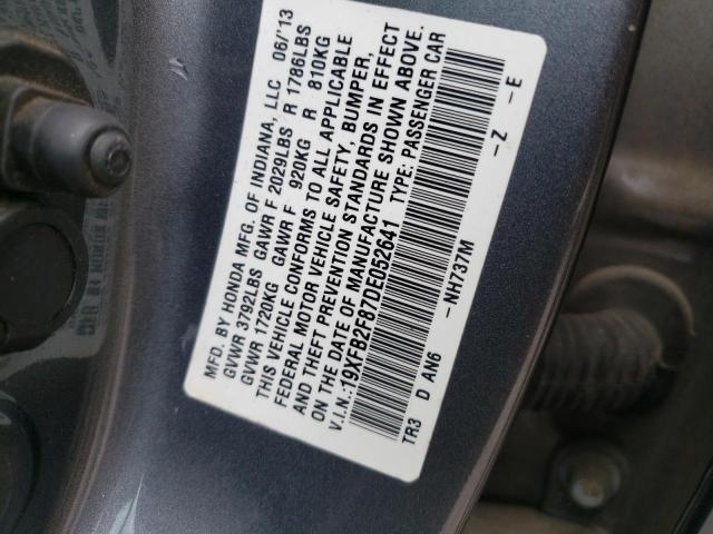 Photo 10 from auction – 2013 HONDA CIVIC EX with VIN 19XFB2F87DE052641
