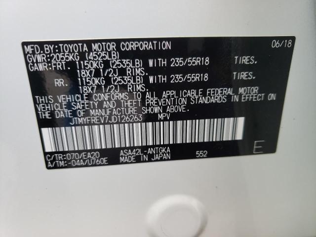 Photo 10 from auction – 2018 TOYOTA RAV4 LIMIT with VIN JTMYFREV7JD126263