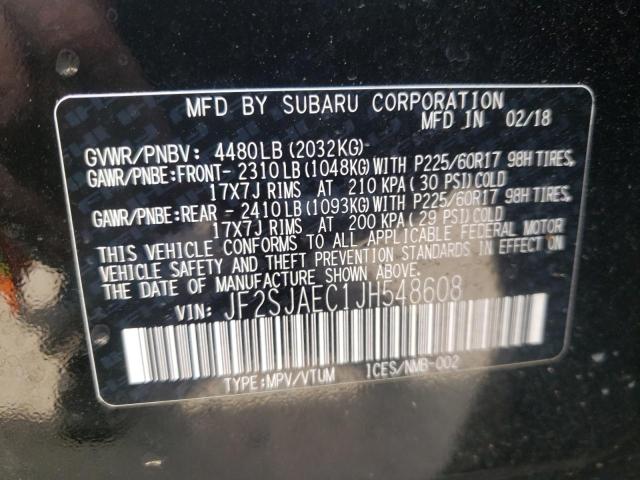 Photo 10 from auction – 2018 SUBARU FORESTER 2 with VIN JF2SJAEC1JH548608