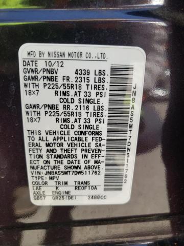 Photo 10 from auction – 2013 NISSAN ROGUE S with VIN JN8AS5MT7DW511762