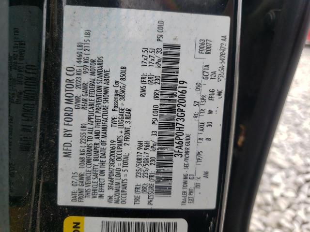 Photo 10 from auction – 2016 FORD FUSION SE with VIN 3FA6P0H73GR200619