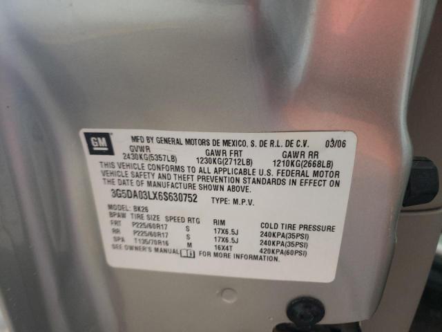 Photo 10 from auction – 2006 BUICK RENDEZVOUS with VIN 3G5DA03LX6S630752
