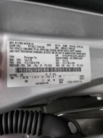 Photo 10 from auction – 2014 FORD FOCUS SE with VIN 1FADP3K23EL400031