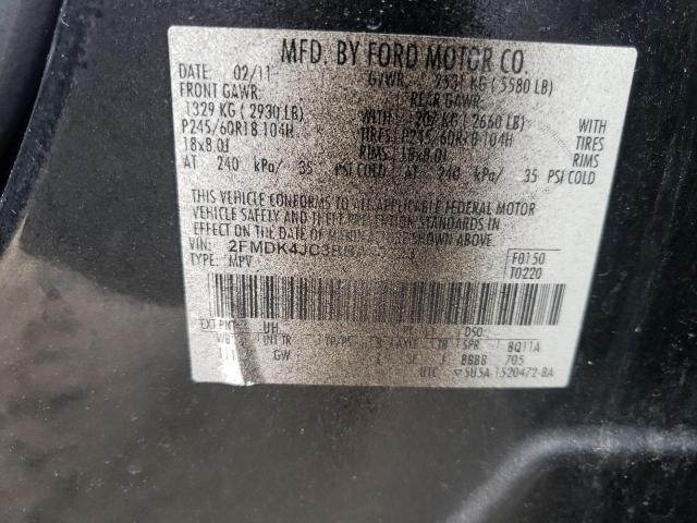 Photo 10 from auction – 2011 FORD EDGE SEL with VIN 2FMDK4JC3BBA90723