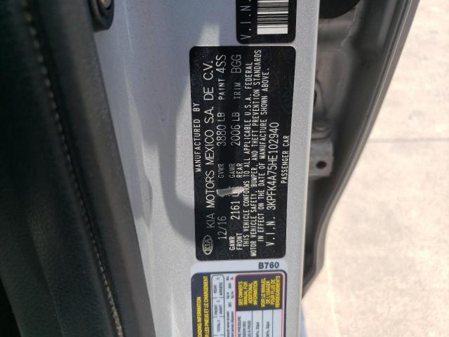 Photo 10 from auction – 2017 KIA FORTE LX with VIN 3KPFK4A75HE102940