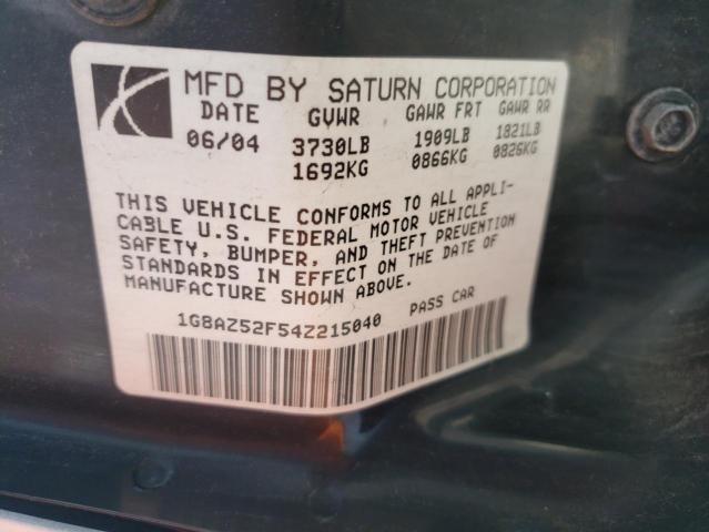 Photo 10 from auction – 2004 SATURN ION LEVEL with VIN 1G8AZ52F54Z215040