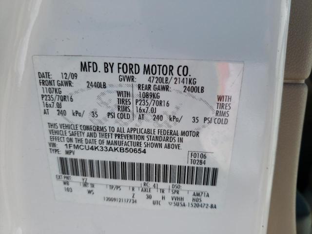 Photo 10 from auction – 2010 FORD ESCAPE HYB with VIN 1FMCU4K33AKB50654