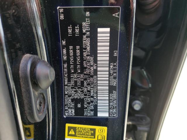 Foto 10 de la subasta – 2016 TOYOTA HIGHLANDER con VIN 5TDJKRFH0GS328008