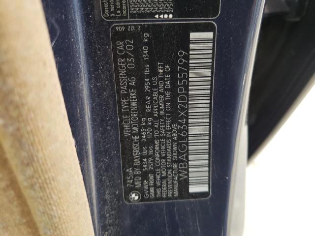 Photo 10 from auction – 2002 BMW 745 I with VIN WBAGL634X2DP55799