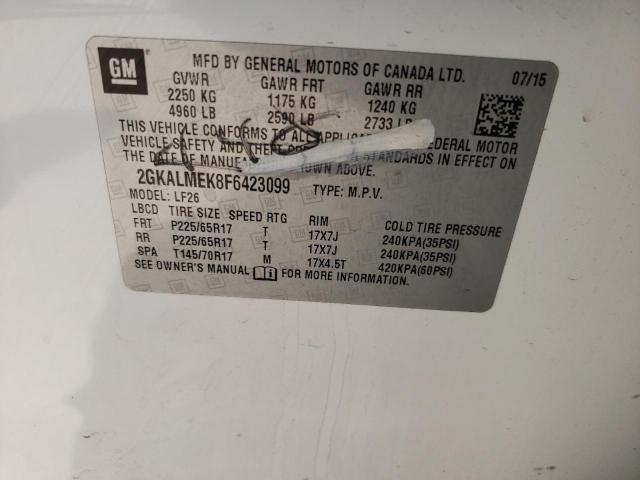 Photo 10 from auction – 2015 GMC TERRAIN SL with VIN 2GKALMEK8F6423099