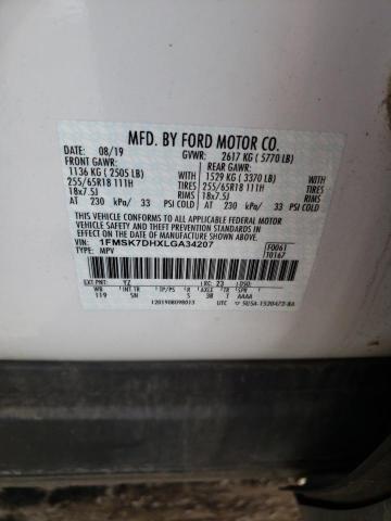 Photo 10 from auction – 2020 FORD EXPLORER X with VIN 1FMSK7DHXLGA34207