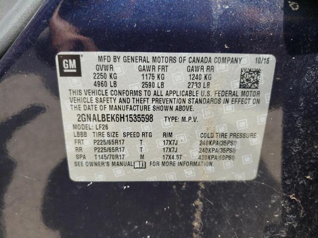 Photo 10 from auction – 2017 CHEVROLET EQUINOX LS with VIN 2GNALBEK6H1535598