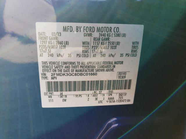 Photo 10 from auction – 2013 FORD EDGE SE with VIN 2FMDK3GC8DBC01660